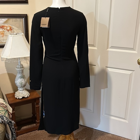 Burberry Aurora Ruched Long Sleeve Midi Dress. NWT. Size 4 - Picture 7 of 16